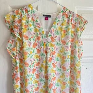 Vince Camuto floral Blouse Suze M Lined NWOT